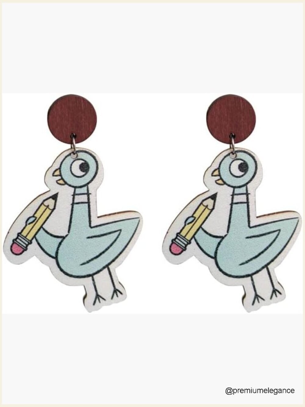 Wooden Acrylic Drop Dangle Earrings Cat Dog Elephant Frog Asymmetric Funny